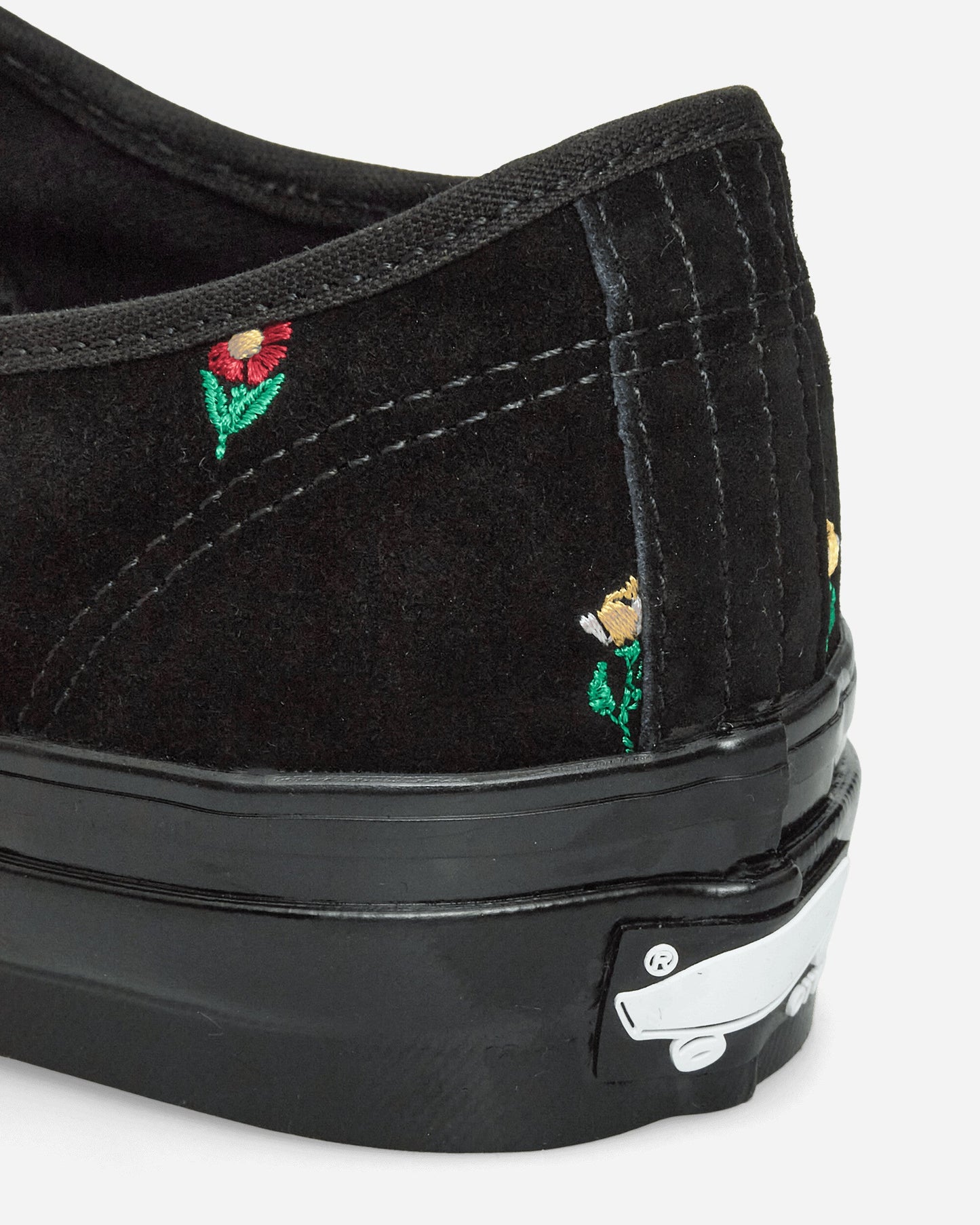 Authentic 44 Embroidery Sneakers Flower Print Black
