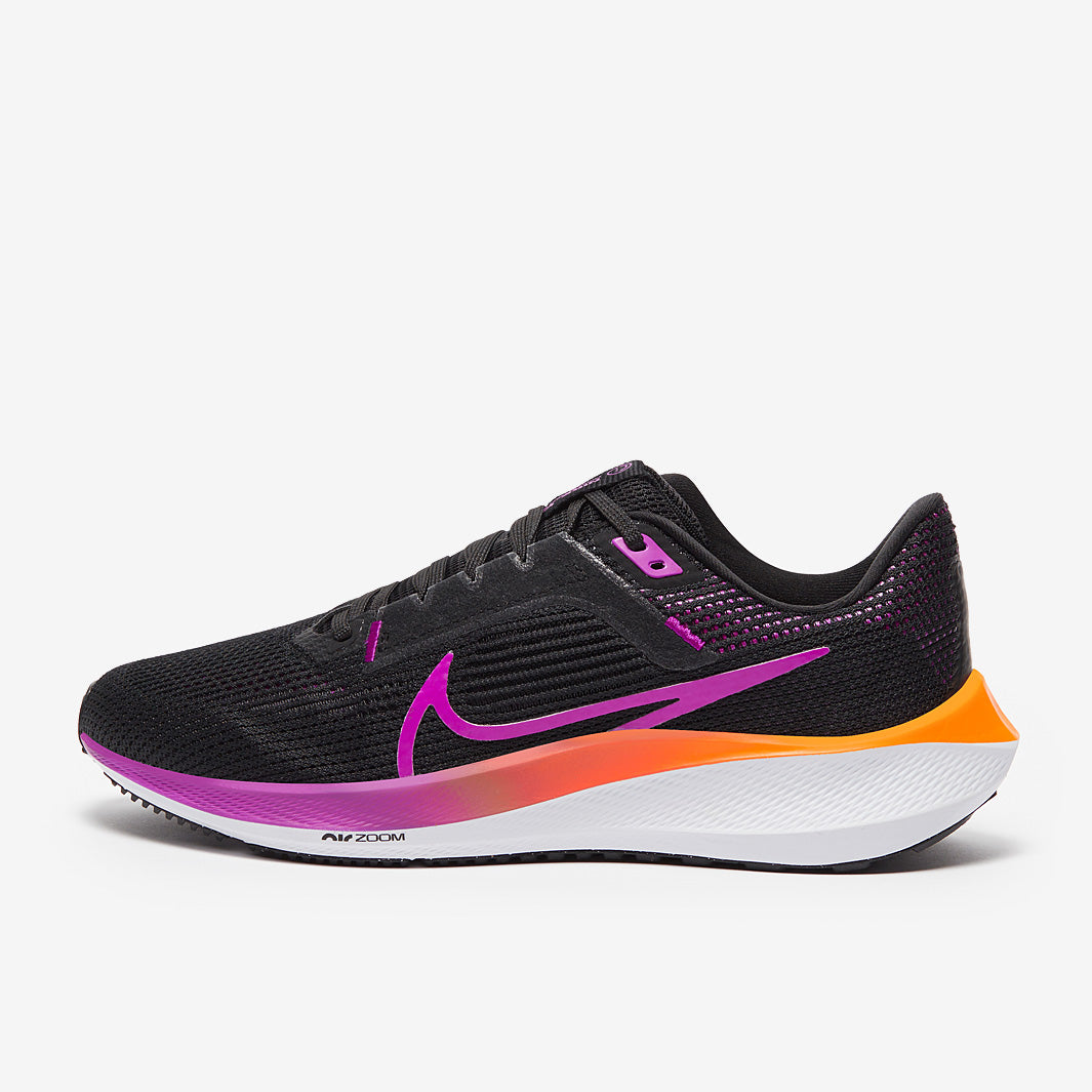 Nike Womens Pegasus 40 - Black/Hyper Violet-Laser Orange