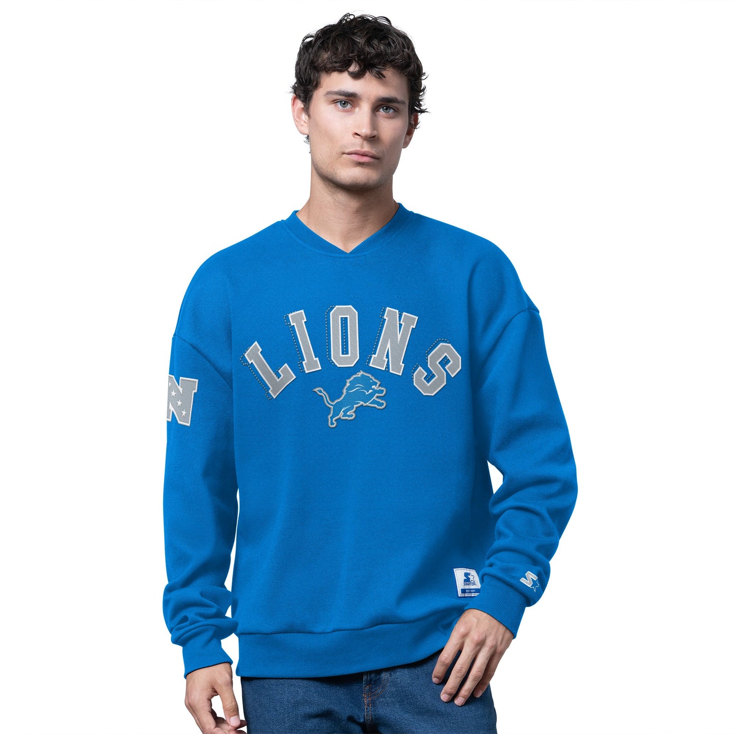 Men's Starter Detroit Lions Blitz Crew