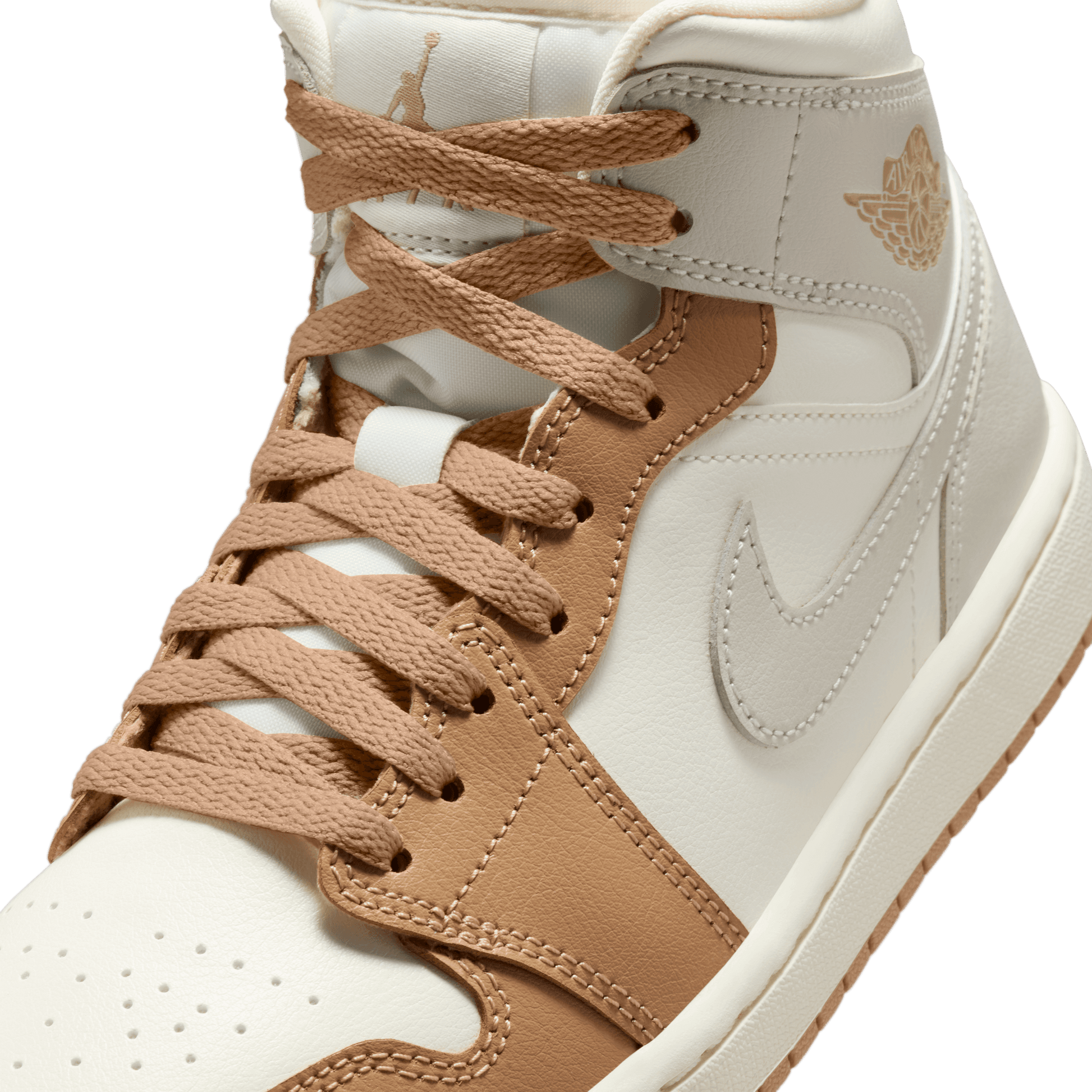 Women's Air Jordan 1 Mid "Tan Toe"