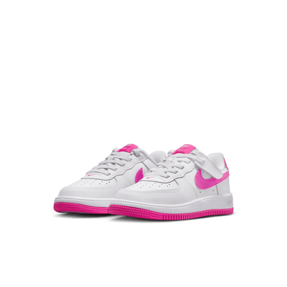 Little Kids' Nike Force 1 Low EasyOn "White Laser Fuchsia"