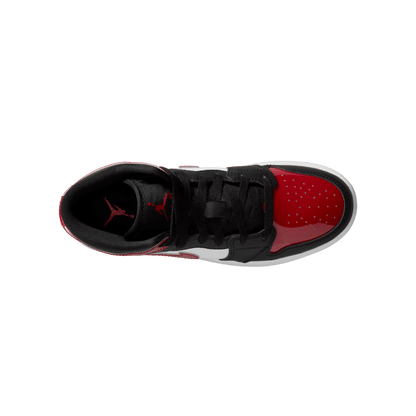 Big Kids' Air Jordan 1 Mid "Patent Bred Toe"