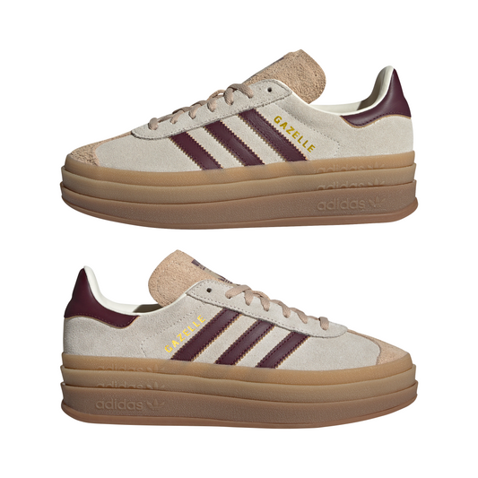 Women's Adidas Gazelle Bold W "Cream White Maroon"