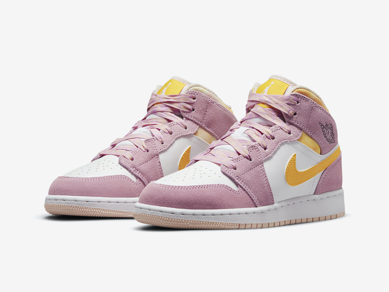 Air Jordan 1 Mid SE Arctic Pink Yellow (GS)