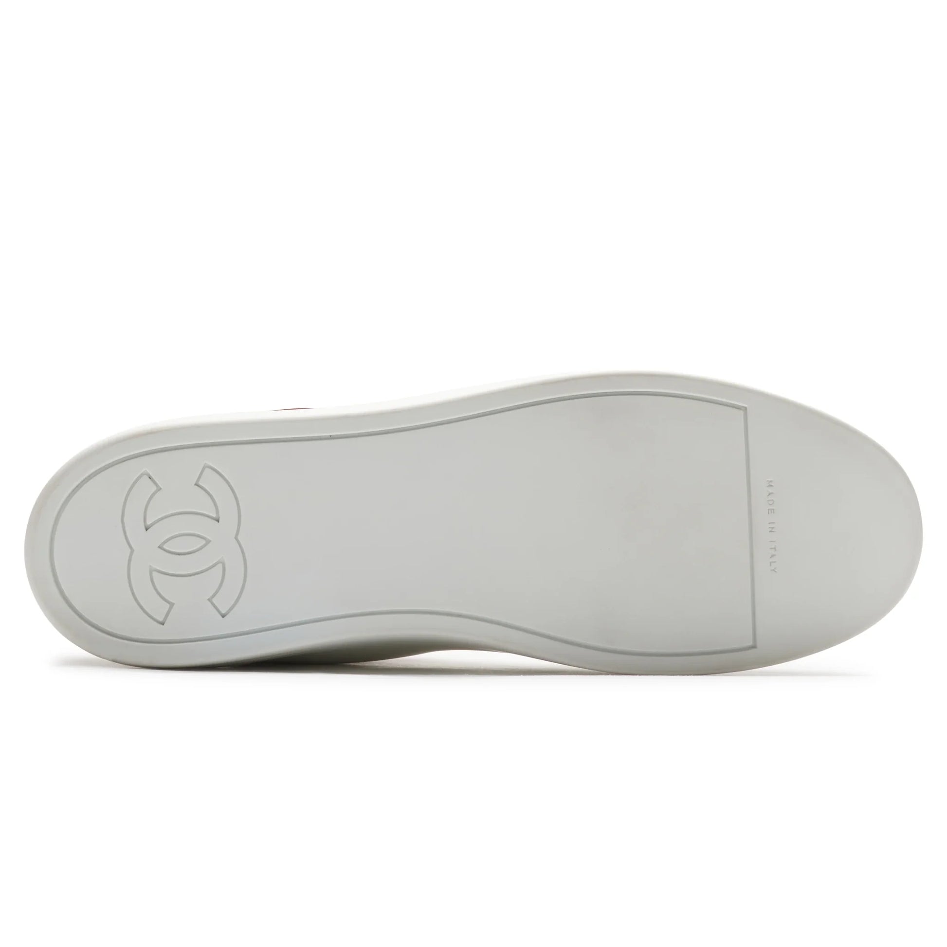Chanel CC High White Red Velvet Sneaker