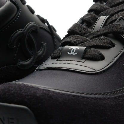 Chanel CC Logo Suede Triple Black Sneaker