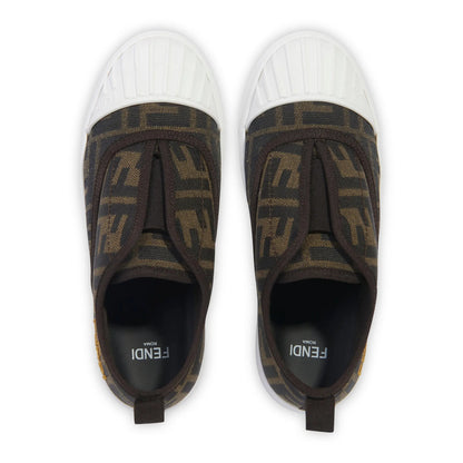 Fendi FF Logo Kids Brown Trainers