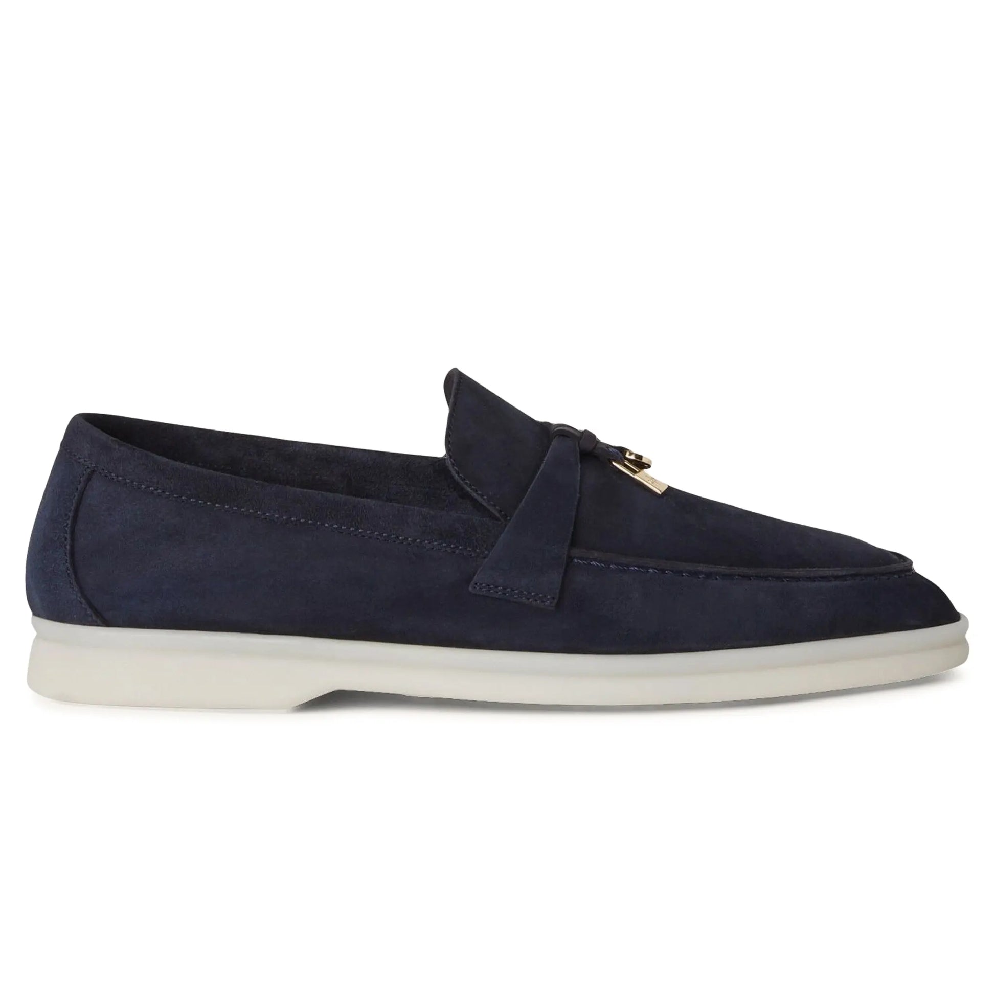Loro Piana Summer Charms Suede Argo Blue Melange Loafers