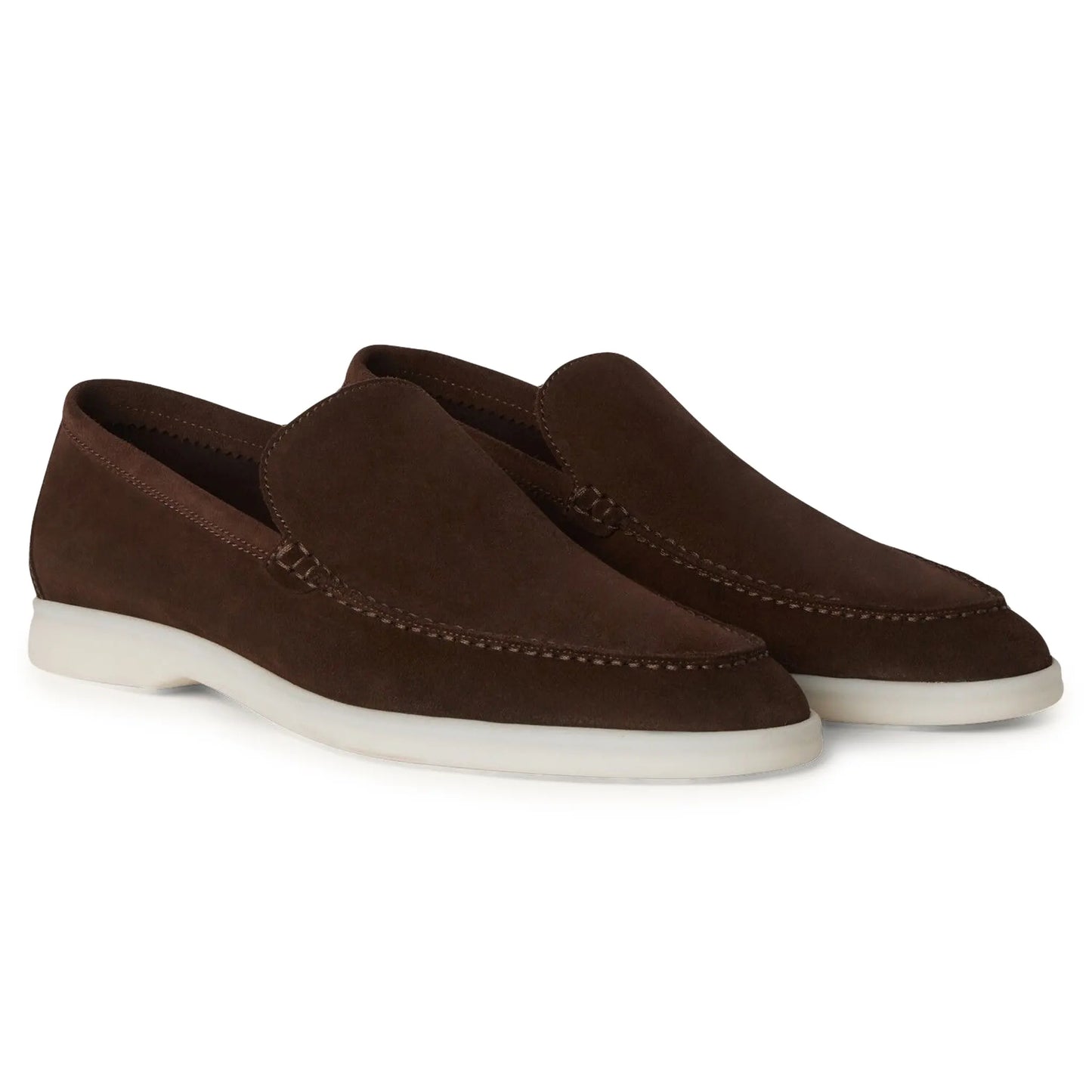 Loro Piana Summer Walk Suede Chocolate Loafers