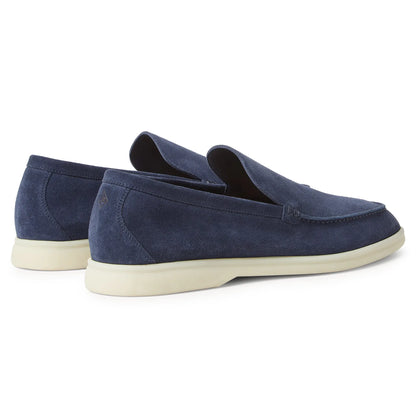 Loro Piana Summer Walk Suede Dark Deep Sea Loafers