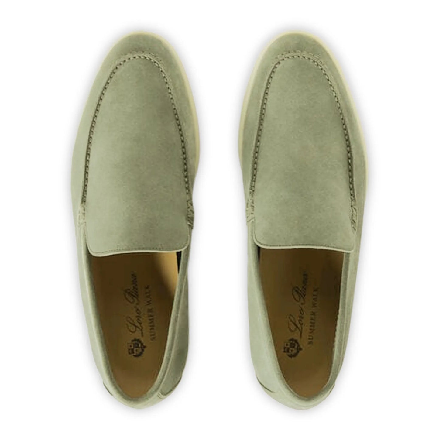 Loro Piana Summer Walk Suede Shamrock Loafers
