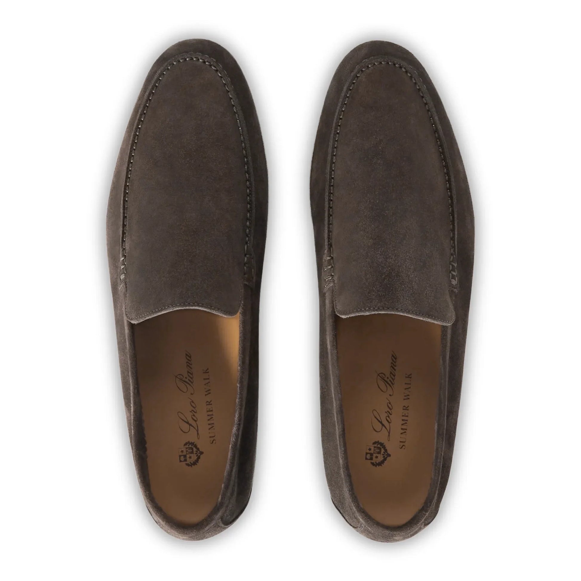 Loro Piana Summer Walk Suede Warm Grey Loafers