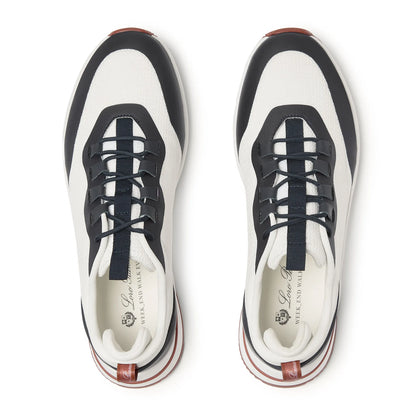Loro Piana Week End Walk Frost White Sea Linen Mesh Sneaker