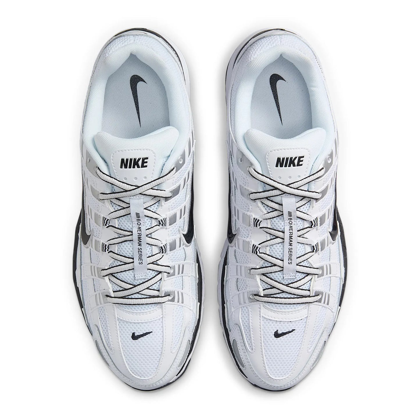 Nike P-6000 White Metallic Silver Black
